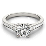 14K White Gold Graduated Single Row Round Diamond Engagement Ring (1 1/3 ct. tw.)