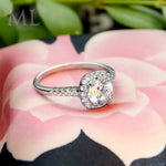 1.5 Carat CT Engagement RING ROUND CUT Halo White Gold Plated SIZE 5-10