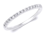 0.15 Carat CT 2mm Women's Wedding Band Ring Round Cut Solid Silver Sizes 4-10
