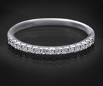0.15 Carat CT 2mm Women's Wedding Band Ring Round Cut Solid Silver Sizes 4-10