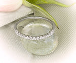 0.15 Carat CT 2mm Women's Wedding Band Ring Round Cut Solid Silver Sizes 4-10