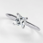 1 Carat Princess Cut 6x6mm Sterling Silver CZ Engagement Ring