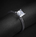 1 Carat Princess Cut 6x6mm Sterling Silver CZ Engagement Ring
