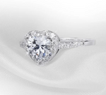2 Carat Heart Shape Sterling Silver Cubic Zirconia Engagement Ring