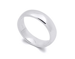 Men's 4.5mm Solid Sterling Silver Platinum Finish Comfort Fit Ring