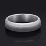 Men's 4.5mm Solid Sterling Silver Platinum Finish Comfort Fit Ring