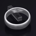 Men's 4.5mm Solid Sterling Silver Platinum Finish Comfort Fit Ring