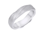 Sterling Silver 5mm Men's Textured Round Layered Infinity Band Ring