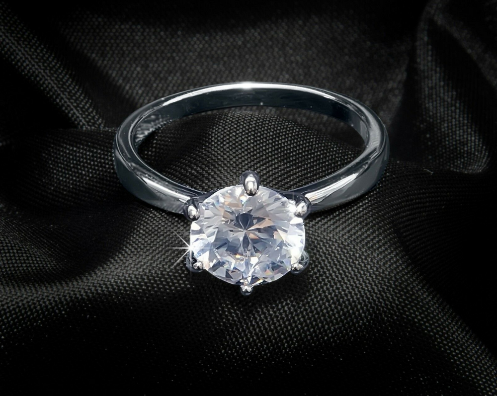 2.5 Carat Round Cut Solitaire Bridal Engagement RING Sterling Silver