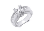 Sterling Silver Cubic Zirconia Princess Cut Bridal Fashion Ring