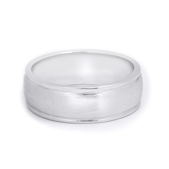 8.5 mm Solid Sterling Silver Mens Anniversary Band Ring