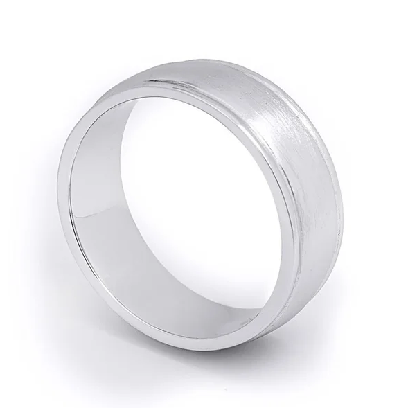 8.5 mm Solid Sterling Silver Mens Anniversary Band Ring