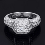 2.0 CT Wedding Engagement Ring Double Prong 6x6mm Princess Cut Silver