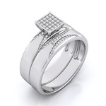 925 Sterling silver micro pave wedding set