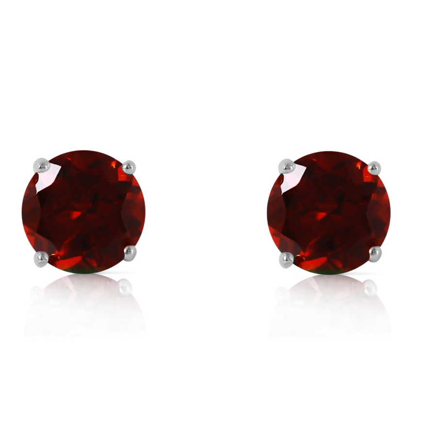 3.1 Carat 14K Solid White Gold Entre Nous Garnet Earrings