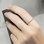 0.15 Carat Classic Delicate Skinny RING Wedding BAND Sterling Silver Size 6-9