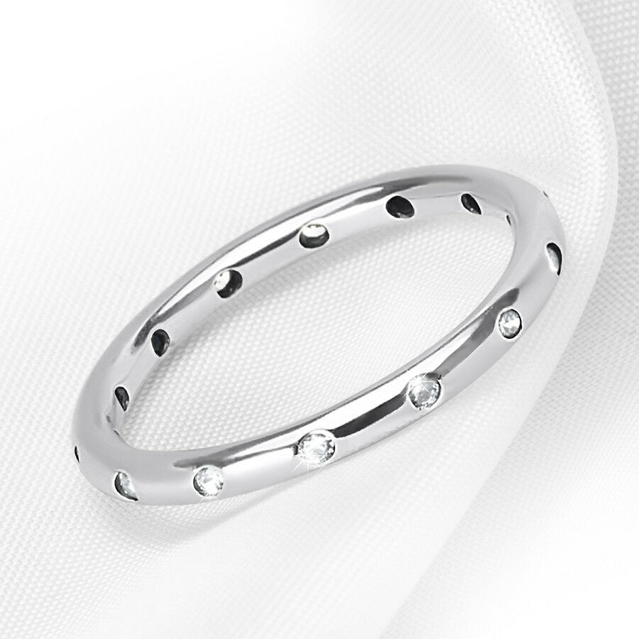0.15 Carat Classic Delicate Skinny RING Wedding BAND Sterling Silver Size 6-9