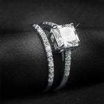 1.75 CT Cushion Cut Engagement RING Wedding BAND Set White Gold Plated Size 5-9